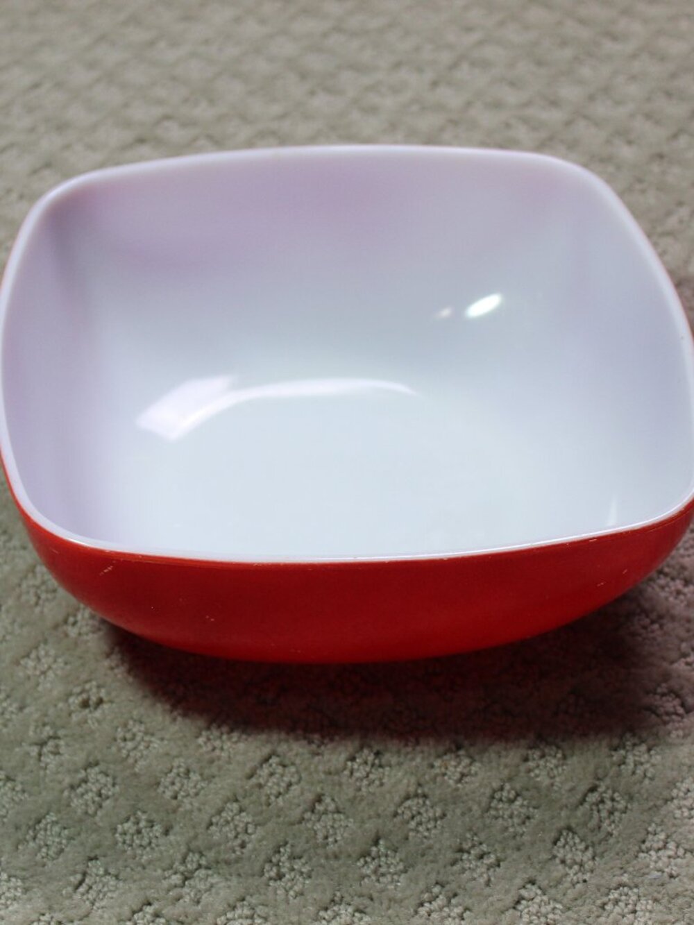 Vintage Pyrex 525B-025 Red Square Bowl 2 1/2 Qt - Primary Color Hostess Bowl